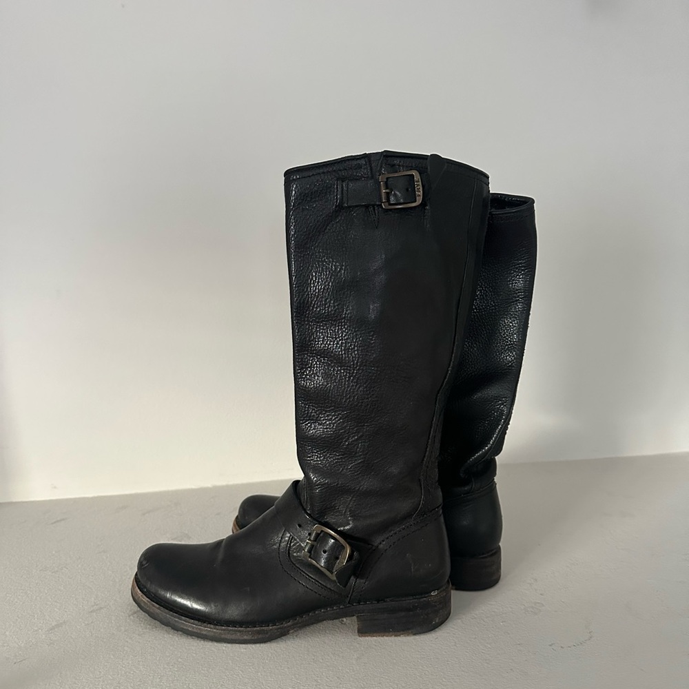 Frye engineer boots. (Veronica?) Black. 13” shaft. Good condition. Pull on. - Picture 13 of 13